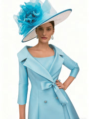 2 Pieces A-Line/Princess Long Sleeves Mother of the Bride Dresses with Bowknot