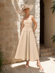 2 Piece A-Line/Princess Tea-Length Scoop Mother of the Bride Dress with Jacket